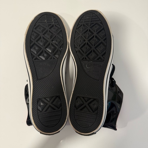 Converse Chuck Taylor Men 11 Black Patent Leather High Top Sneakers Red Lining - Picture 9 of 9